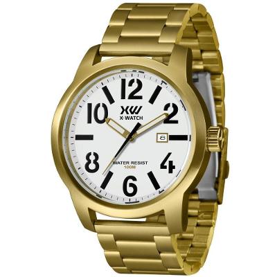 Relógio X-watch Masculino Ref: Xfgs1001 B2kx Esportivo Dourado