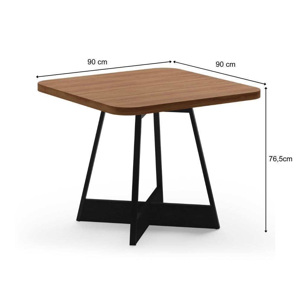 Conjunto Sala De Jantar Seul 4 Cadeiras Carraro Grafite/preto/nogal - 7