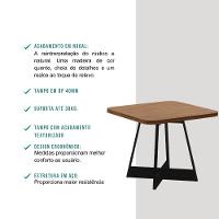 Conjunto Sala De Jantar Seul 4 Cadeiras Carraro Grafite/preto/nogal