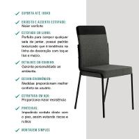 Conjunto Sala De Jantar Seul 4 Cadeiras Carraro Grafite/preto/nogal - 6