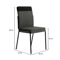 Conjunto Sala De Jantar Seul 4 Cadeiras Carraro Grafite/preto/nogal - 8