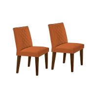 Cadeira Sala de Jantar Jade Madeira Kit 2 Un Capuccino/Linho Bouclê Creme - Rufato