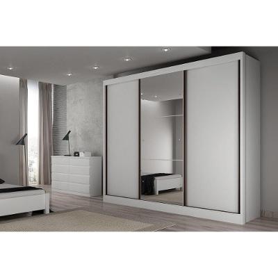 Guarda Roupa Casal Toulon 3 Portas de Correr 6 Gavetas Branco Móveis Novo Horizonte