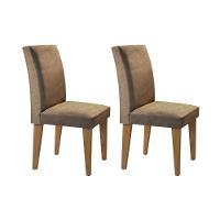 Kit Mesa Sala JantarC- Tampo Vidro Canto Reto 120cm + 4 Cadeiras Imbuia Chocolate - 2