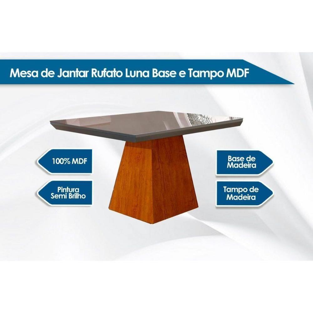 Kit Mesa Tampo 120cm Canto Reto + 4 Cadeiras Imbuia Chocolate - 9