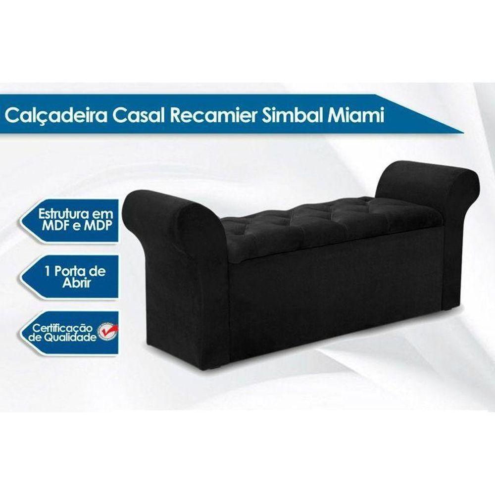 Calçadeira Quarto Casal Miami Suede Marrom Chocolate Simbal - 3