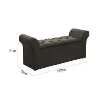 Calçadeira Quarto Casal Miami Suede Marrom Chocolate Simbal - 5