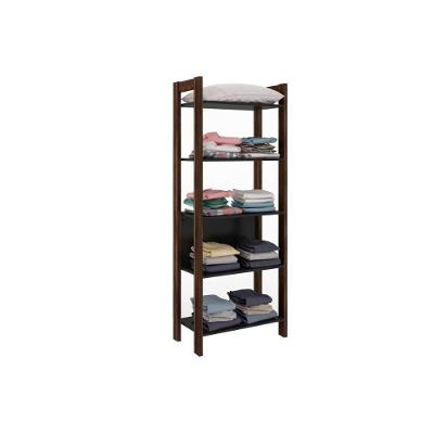 Closet De Casal Az1005 C- 5 Prateleiras Preto-nogal - Tecno Mobili