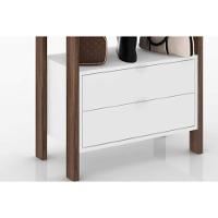 Closet de Casal Armário Alto c/ Prat 2 Gavs 1 Cabi AZ1011 Preto/Nogal - Tecno Mobili