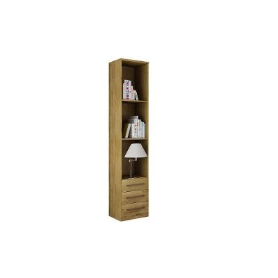 Módulo De Quarto Solteiro Armário Mesa Cabeceira Gold Bari C- 3 Gavetas Freijo CumaruNovo Horizonte