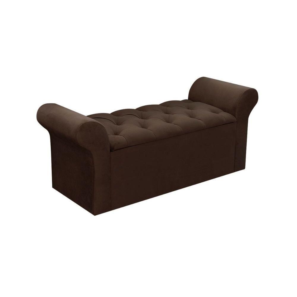 Recamier Calçadeira Casal Miami Casal Suede Marrom Chocolate Simbal - 1
