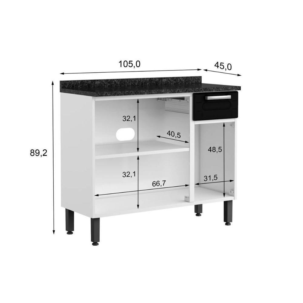 Cozinha Completa Múltipla 2 Peças (Aéreo+Gabinete) Branco - Bertolini - 4