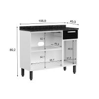 Cozinha Completa Múltipla 2 Peças (Aéreo+Gabinete) Branco - Bertolini - 4