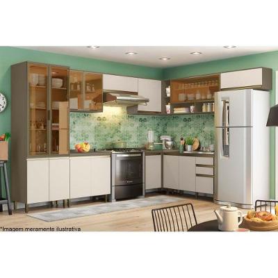 Cozinha Completa Connect 15 Portas 2 Gavetas MDF 120cm Branco com 12 Módulos