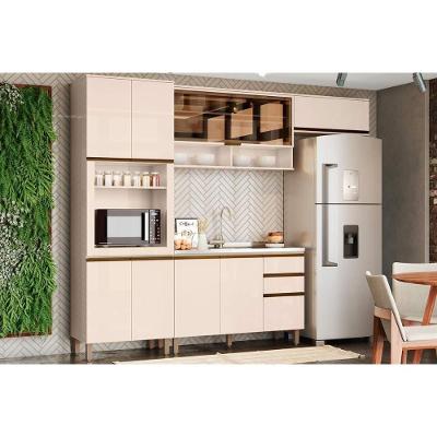 Cozinha Completa Connect 4 Peças (2 Aéreos + 1 Balcão + 1 Paneleiro) Off White - Henn