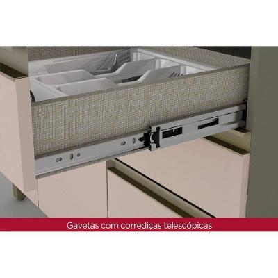 Cozinha Completa Connect Kit 11 Módulos em MDF 120cm Branco com Tampo para Cooktop