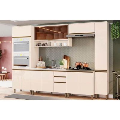 Cozinha Completa Connect (2 Aéreos, 2 Balcões, 2 Paneleiros, 1 Complemento) 7 Peças Off White - Henn