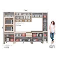 Cozinha Completa Connect (2 Aéreos, 2 Balcões, 2 Paneleiros, 1 Complemento) 7 Peças Off White - Henn - 4