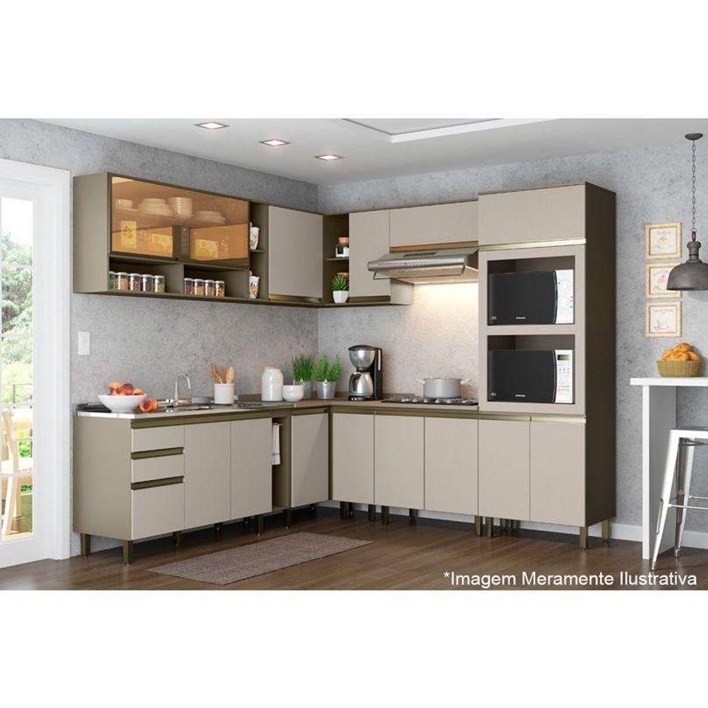 Armário Aéreo Cozinha Modulado Connect c/ 1 Porta 40cm Off White - Henn - 4