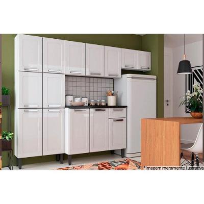 Cozinha Completa Múltipla 4 Peças C4P74 14 Portas 1 Gaveta Aço 105cm Branco Brilhante
