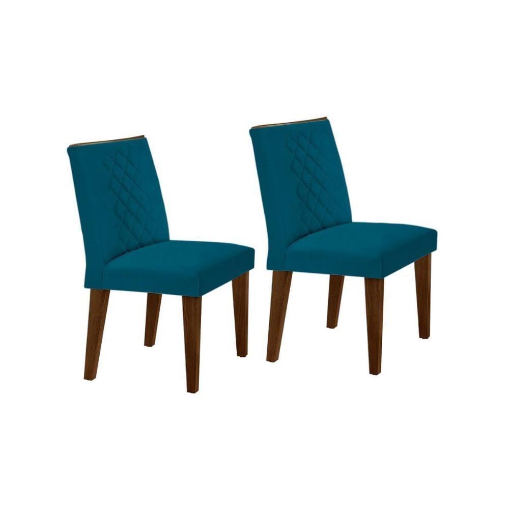 Kit 2 Cadeiras Sala Jantar Jade Madeira 2 Un Capuccino/Linho Bouclê Creme - Rufato - 3