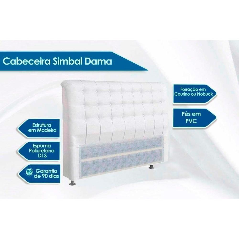 Cabeceira Cama Box Estofada Queen Queen Dama Plus Suede Marrom - Simbal - 3