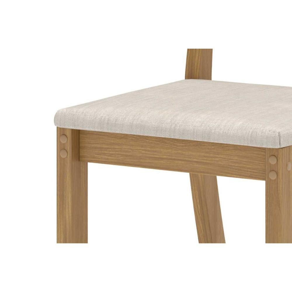 Cadeira Sala de Jantar Mila Kit 2 Un Nature/Veludo Light Marrom Amêndoa - Henn - 4