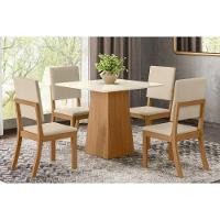 Cadeira Sala de Jantar Mila Kit 2 Un Nature/Veludo Light Marrom Amêndoa - Henn - 2