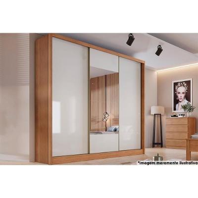 Guarda Roupa Casal Arezzo Plus 3 Portas de Correr 6 Gavetas Freijó Cumaru c- Fendi