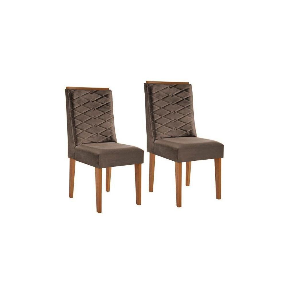 Cadeira Sala de Jantar Dafne Kit Imbuia Veludo Capuccino - 1