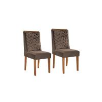 Cadeira Sala de Jantar Dafne Kit Imbuia Veludo Capuccino - 1