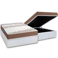 Cama Box Baú Casal: Colchão Espuma D33 Probel Guarda Costas + Base Crc Courano White(138x188) - 1