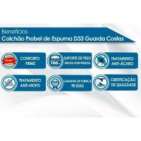 Cama Box Baú Casal: Colchão Espuma D33 Probel Guarda Costas + Base Crc Courano White(138x188) - 2