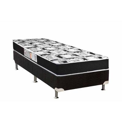 Cama Box Colchão Espuma D33 Luckspuma Supreme Black Pró Saúde DuploBase Suede Black(88x188)