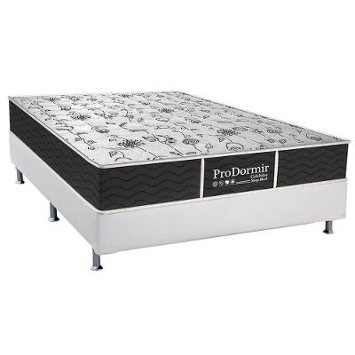 Cama Box Casal: Colchão Molas Bonnel Probel Prolastic Prodormir Sleep + Base Courano White(138X188)