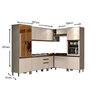 Cozinha Modulada Completa 11pçs 4 Armários 4 Balcões 1 Paneleiro 2 compl. C11P03 Duna/Cristal Henn - 7