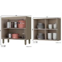 Kit De Cozinha Modulada 14pçs 1 5 Armários 4 Balcões 1 Paneleiro 4 Complementos C14P03 Duna/Cristal - 6