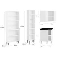 Kit de Cozinha Modulada 8 Peças Evidence  (3 Armários + 3 Balcões + 2 Paneleiros) C8P22 Branco/Preto - Bertolini - 2