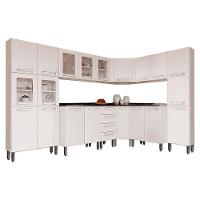 Kit de Cozinha Modulada 8 Peças Evidence  (3 Armários + 3 Balcões + 2 Paneleiros) C8P22 Branco - Bertolini - 1