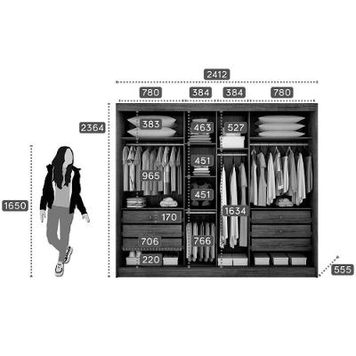 Guarda Roupa Casal Diamond-Toulon Plus 3 Portas de Correr 6 Gavetas Branco MDF