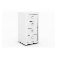 Gaveteiro p/ Escritório ME4133 c/ 4 Gavetas e Rodízios Branco - Tecno Mobili - 1