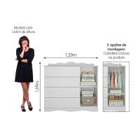 Cômoda De Quarto Encanto C/ 1 Porta E 4 Gavetas Branco - Permóbili Baby - 2