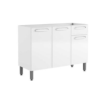 Balcão de Cozinha Modulado  Evidence 7022 3 Portas 1 Gaveta s/ Tampo Branco - Bertolini