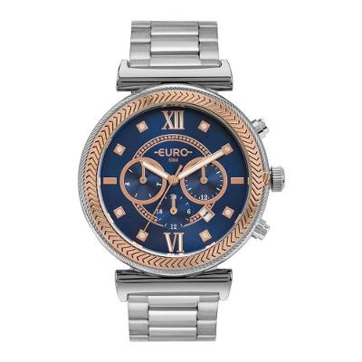 Relógio Euro Feminino Ref: Eujp25aw/4k Multifunção Bicolor