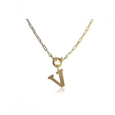 Colar De Letras Folheado Em Ouro 18K Tipo:Letra-N