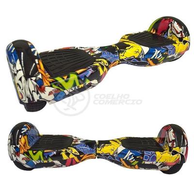Hoverboard Infantil Skate Elétrico Arte Urbana Led Grafite