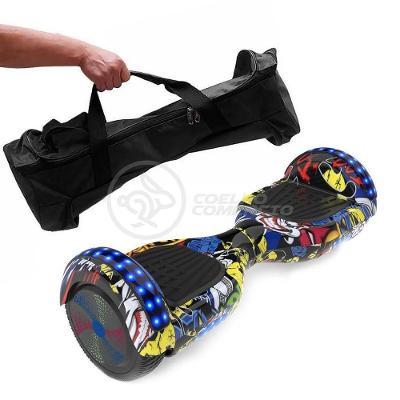 Hoverboard Infantil Skate Elétrico Arte Urbana Led Grafite