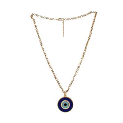 Colar Dourado Olho Grego Azul