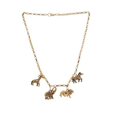 Colar Dourado Animais Africanos