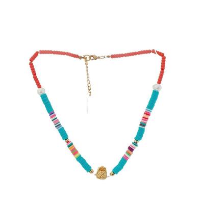 Choker Colorido Abacaxi Dourado